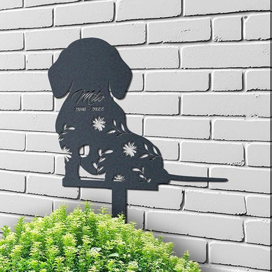 Custom Dachshund Garden Stake,Metal Yard Art,Dog Memorial Gift,Dachshund Lawn Art,Pet Loss Gift,Pet Grave Marker,Dachshund Memorial,Gift for Dog Lovers,Sympathy Stake,Dachshund Gift.