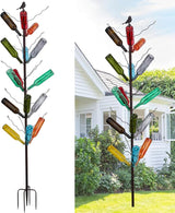 7.2FT Tall Wine Bottle Trees Stand for Garden Decorative, Rustproof Metal Bottle Tree Holder, Holds Up to 15 Bottles (Bronze)