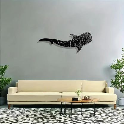 WPCJREU Whale Shark Metal Wall Art, Ocean Statue Mural, Indoor/Outdoor Decor for Living Room, Patio & Garden, for Marine Lovers - Durable Shark-Themed Wall Art(50cm/19.7in)