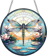 Dragonfly Acrylic Window Hangings, Indoor Dragonfly Stained Window Hanging Acrylic Art Wall Decoration Gift for Indoor Outdoor Home Garden Ornaments