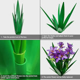 DDQ Metal Agave Plant Outdoor Decor with Artificial Flowers, Mexican Style Garden Sculpture, Waterproof Yard Art for Patio Lawn, Multiple Flower Options (Green Agave + Sunflower/Red/Yellow/Purple)