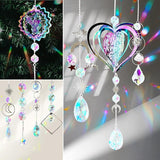 SNAIL GARDEN 202PCS Crystal Suncatcher Kit with 3D Wind Spinners,DIY Suncatcher Kits for Adults,Rainbow Window Prism Hanging Crystals,Colorful Ornament Pendant Window Charms for Garden,Car,Bedroom