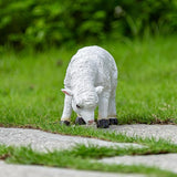 Garden Lamb Statue, White Resin Outdoor Sheep Sculpture, 9x6.3x3.5 Inches Ornament Decor for Yard Patio Landscaping Decor