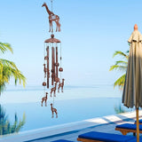 Giraffe Gift Wind Chimes for Outside, Outdoors Metal Giraffes Windchimes with S Hook for Birthday Home Patio Porch Backyard Yard Garden Decoration, Memorial Giraffes Gifts for Women Men Mom Grandma