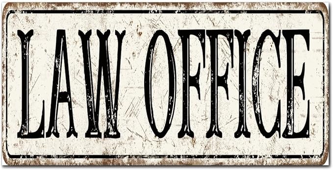 Madcolitote Personalized Law Office Street Sign Vintage Law Office Wood Signs Farmhouse Wall Art Rustic Wall Decorations for Living Room Home Decor for Home Man Cave 6x12in