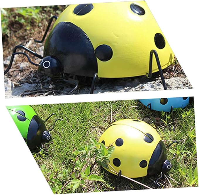 Homoyoyo Large Artificial Ladybug Pendant Creative Iron Garden Ornament for Home Decor Holiday Garden Lovers and Ladybug Enthusiasts
