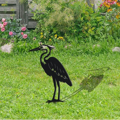 WADORN Heron Metal Decorative Garden Stakes, Funny Heron Metal Outdoor Statues Heron Garden Birds Statue Metal Bird Yard Art Sculpture Funny Bird Ornament Gifts for Garden Backyard Patio Walkways