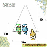 Stained Glass Window Hanging Multicolor Owls Ornaments - Handmade Stained Glass Suncatchers Hanging Outdoor Garden Decor - Decoration for Home Garden Christmas Party Wedding Housewarming Gifts