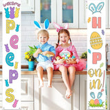 Easter Door Banner Porch Decor - Welcome Peeps Porch Sign - Bunny Hanging Banners Porch Decorations for Front Door Outside Yard Garden Party Supplies