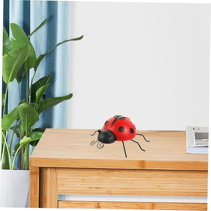 Kisangel 3pcs Fall Decorations Outdoor Ladybug Decorations Iron Ladybug Garden Ornaments Solar Garden Decor