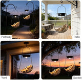 Solar Hanging Garden Lantern with Bunny Decoration,Solar Hanging Statue Light,Outdoor Hanging Decorations for Garden, Fence, Porch, Patio, Yard Decor