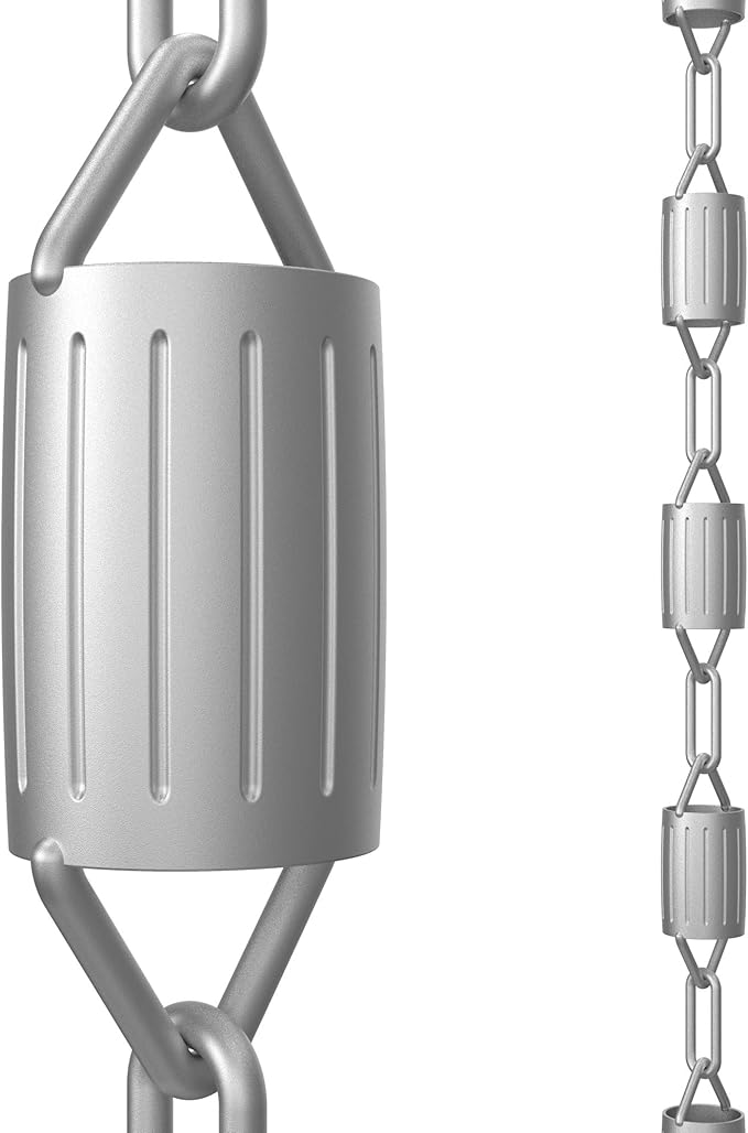 Rain Chains Direct - Scallop Rain Chain - 8.5 FT - Durable Milled Aluminum - Premium Rain Chains for Gutters