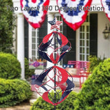 hogardeck 4th of July Wind Spinners Outdoor, Metal Kinetic Wind Spinner with Heavy-Duty Stakes for Memorial Day Decorations, 360° Rotating Double Layers Wind Sculptures for Outside Garden Lawn Decor