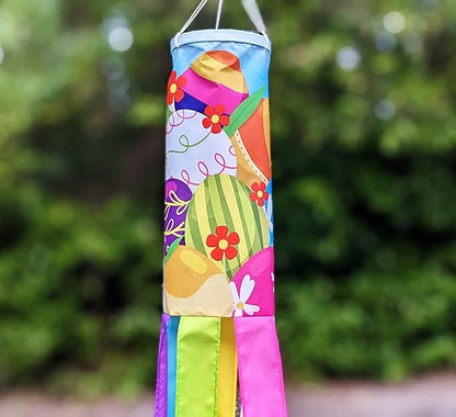 Madrona Brands Spring Easter Eggs Windsock for Outside 60-Inch | Durable Outdoor Decorative Hanging Wind Sock Flag | Yard, Garden, Patio