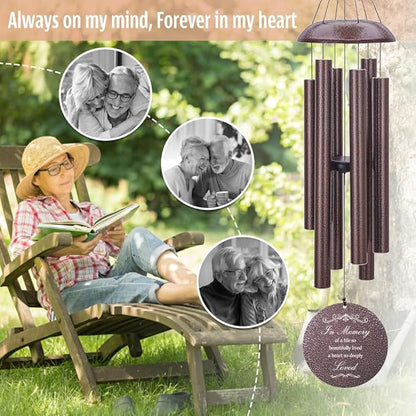 Personalized Sympathy Wind Chimes, Sympathy Gift After Loss of Mom Dad, or Loved One, Memorial Garden Remembering a Loved One Memorial Gifts, Product in USA