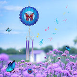 Wind Chimes with Butterfly Wind Spinner, Mom Gifts for Mom Women Grandma Birthday Retirement Teacher, 31" Windchimes Outdoor Decor Hanging Mobile for Garden Porch Patio Backyard