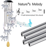 Dog Solar Wind Chimes with 4 Music Aluminum Tubes, Wind Chimes of Outside, 7 Colors Changing Outdoor Waterproof Crystal Dog LED Wind Bell, Home Party Yard Garden Decor