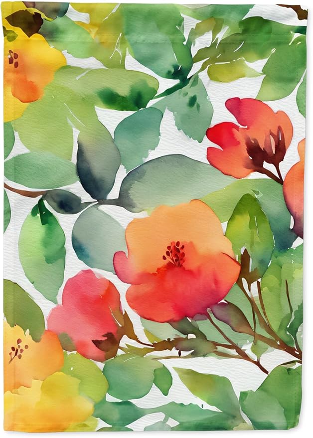 Caroline's Treasures Connecticut Mountain Laurels in Watercolor House Flag Large Porch Sleeve Pole Decorative Outside Yard Banner Artwork Wall Hanging, Polyester, House Size, Multicolor