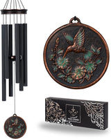Vanquer Large Wind Chimes for Outside Deep Tone - 34'' Wind Chimes Outdoor Clearance, Windchimes Outdoors, Hummingbird Wind Chime,Sympathy Gift, Patio, Home Décor, Vintage Black (34" Hummingbird)