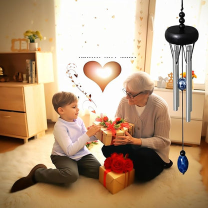 Small Wind Chimes for Outside,Mini Wind Chimes for Indoor,with Wind Catcher, Suitable as A Gift,Christmas Windchimes Indoors Gifts for Unisex (Black)