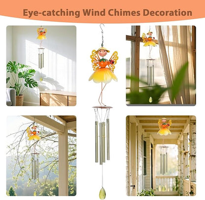 MUMTOP Butterfly Wind Chimes for Outside, Metal Deep Tone Memorial Sympathy Wind Chime Fairy Windchimes for Patio, Outdoor,Garden,Yard,Window,Home Decor or Gifts for Women