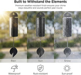 Wind Chimes for Outside Deep Tone, Black Large Metal Unique Serenity Bell with Deep Resonance Cylinder Memorial Wind Chime Outdoor for Garden Patio Yard Porch