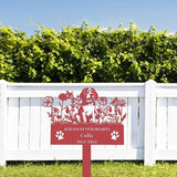 Personalized Flora Dog Memorial Garden Stake - Custom Cemetery Sign With Stake - Pet Grave Marker Plaque - Engraved Headstone for Dogs