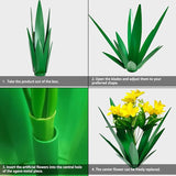 DDQ Metal Agave Plant Outdoor Decor with Artificial Flowers, Mexican Style Garden Sculpture, Waterproof Yard Art for Patio Lawn, Multiple Flower Options (Green Agave + Sunflower/Red/Yellow/Purple)