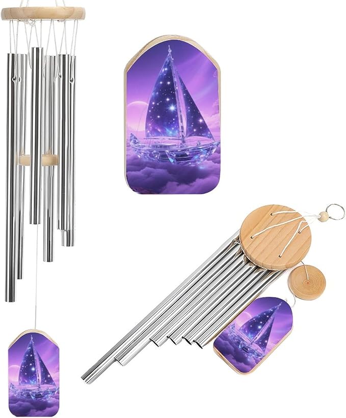 Wind Chimes for Outside Metal Wind Chimes Cosmic Sailing Ship Garden Backyard and Patio Decoration
