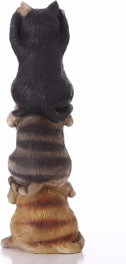 HI-LINE Stacked Cats Outdoor Garden Statue - 22.25"