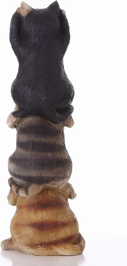 HI-LINE Stacked Cats Outdoor Garden Statue - 22.25"