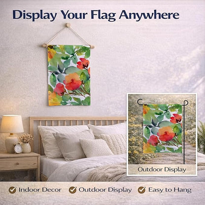 Caroline's Treasures Connecticut Mountain Laurels in Watercolor Garden Flag Mailbox Flag Decorative Yard Flag Banner Outside Patio Artwork Yard Flower Beds, Garden Size, Multicolor