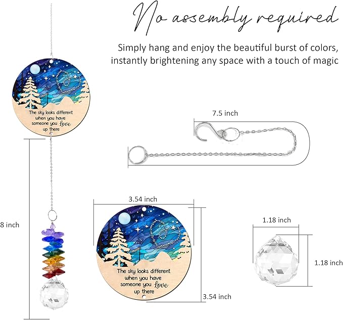 2 Layered Ornament Suncatcher - Sympathy Gift for Loss of Loved One - Memorial Grief Keepsake - Mother's Day Father's Day for Men Women Family Friends - Meaningful Home Decor
