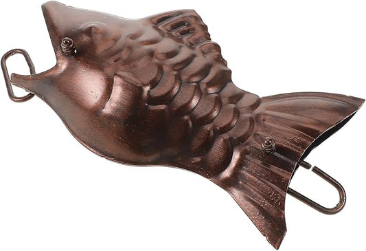 GALPADA Aluminum Alloy Decorative Rain Chain for Gutters Outdoor Hanging Rain Chain with Copper Fish Design for Garden Porch Drainage
