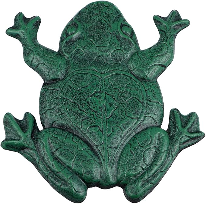 MDLUU Frog Stepping Stone, Cast Iron Frog Art, Decorative Flagstone for Garden Walkway, Yard, Patio Decor