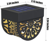 4 Pack Solar Fence Lights Outdoor Wall Lights Plastic Solar Powered Deck Step Stair Lights Mandala Theme Waterproof Fence Solar Light for Garden Post Patio Yard Decor, Gardening Gifts for Women Mom