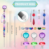 UFU 310Pcs DIY Fairy Wand Beaded Garden Stakes Kit, Decorative Garden Stakes with Colorful Crystal Pendants, Outdoor Fairy Garden Accessories, Beadable Items for Decor, Gifts & Craft (10 & 12 in)
