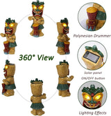 Solar Tiki Garden Statue with LED Eyes Outdoor Polynesian Drummer Hawaiian Party Decor Solar Light Ornament for Patio Porch Lawn or Tiki Lover Best Gifts for Tiki Lovers