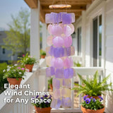 Solange & Frances Wind Chimes for Outside. Spring Decor Windchimes Outdoors Patio Decor. Unique Birthday Gifts for Women, Gift for Women Ideas (Purple & Pink)