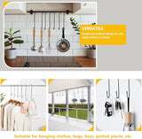 Dpyrrhic 6 Pack 12 Inch Large S Hooks for Hanging Plants,Black Extra Matel Heavy Duty Hook for Hang Brsket,Bird House,Clothes,Kitchenware