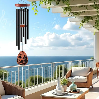 Cat Memorial Gifts Wind Chimes, Personalized Pet Loss Sympathy Gifts to Honor and Remember Cats, Memorial Cat Lover Windchimes Present for Loss of Cat Passing Away