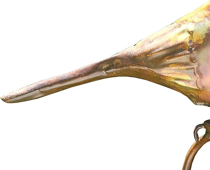 Ancient Graffiti Staked Bird Garden Ornaments, Set of 4 Flamed Copper Colored Metal Garden Stakes with Bird Figures, Outdoor Yard Art Décor with Step-in Bases