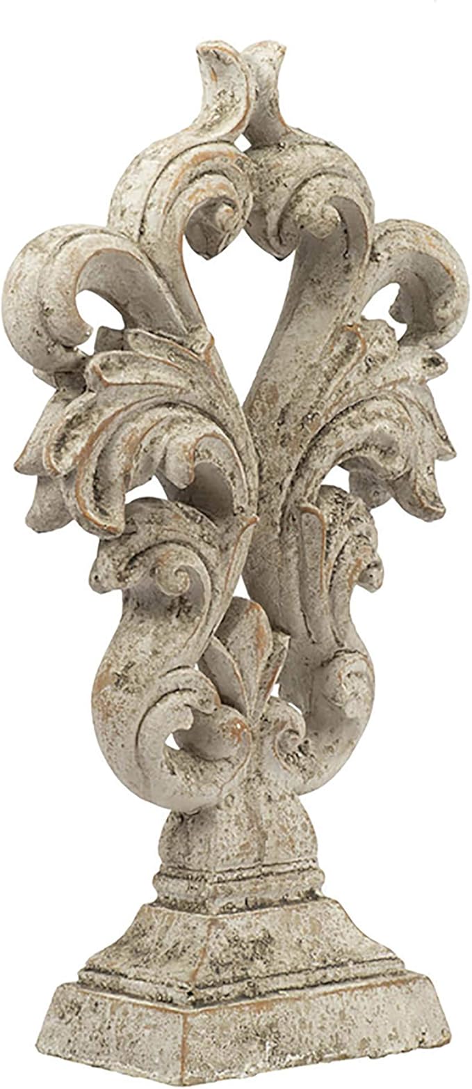 A & B Home 15" Decorative Abstract Cement Sculpture with Distressed Finish for Indoor and Outdoor Use