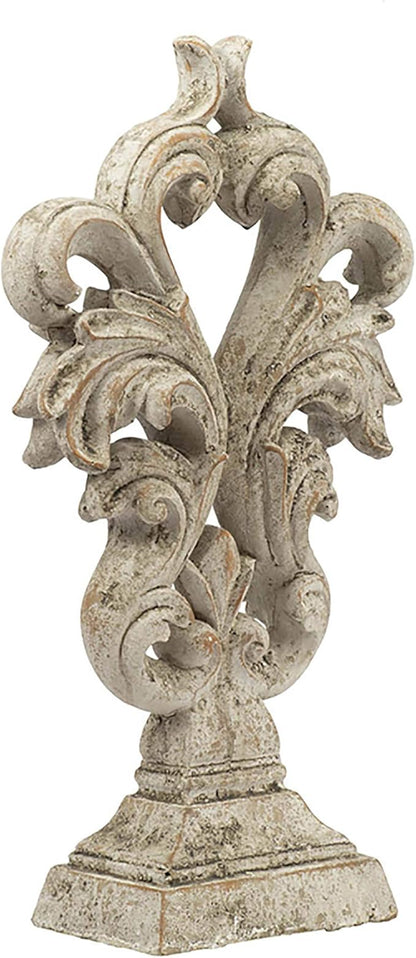 A & B Home 15" Decorative Abstract Cement Sculpture with Distressed Finish for Indoor and Outdoor Use