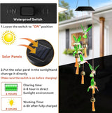 Hummingbird Gifts for Women Mom Grandma,Hanging Solar Wind Chimes for Outside,Waterproof LED Gardening Garden Decor Lights for Festival Birthday Gifts for Girlfriend Wife (Black Housing)