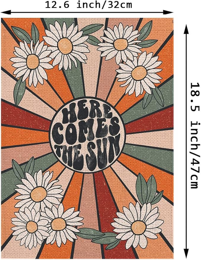 Summer Garden Flag Vintage Daisy Vertical Double Sided Seasonal Farmhouse Yard Outdoor Decorations 12.5 x 18 Inch