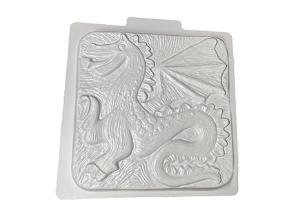 Dragon Stepping Stone Mold, 15.5" Square, Concrete Stepping Stone Mold, Reusable, Durable, Injection Molded Plastic