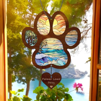 Wooden Puppy Sun Catcher - Rainbow Maker Decoration, Dog Memorial Sculpture | Wall Hanging Art for Home, Garden, Office, Window, Adds Colorful Charm to Any Space, Thoughtful to Dogs