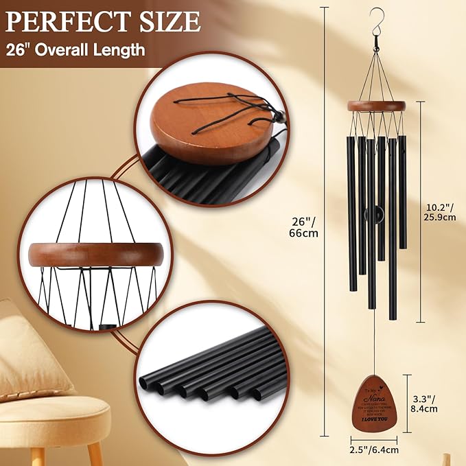 PRSTENLY Nana Gifts, Nanas Wind Chimes Gifts for Nana from Grandkids, Best Nanas Gift Ideas for Birthday Mothers Day Thanksgiving Christmas