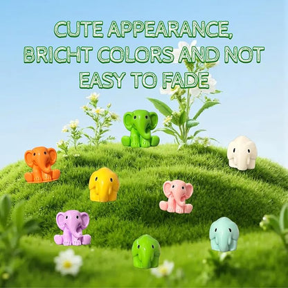 96 PCS Small Elephant Figurines - 0.8" Tiny Resin Elephants in 8 Colors for Fairy Garden, DIY Crafts, Home Decor, Table Scatter